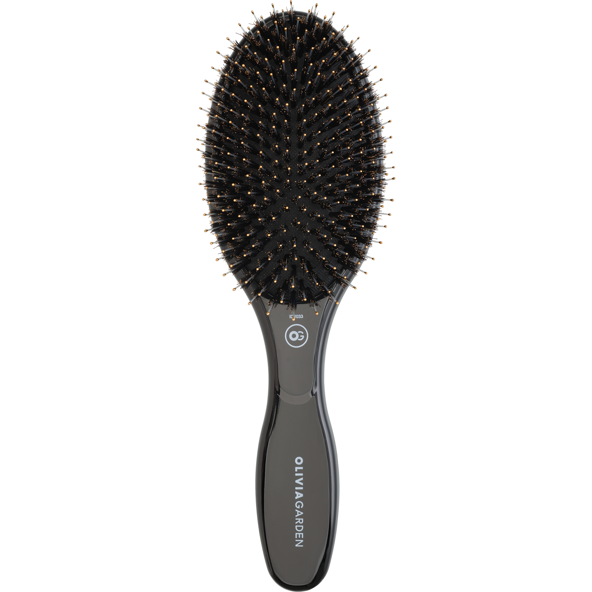 Olivia Garden Expert Care Oval Boar&Nylon Bristles Black