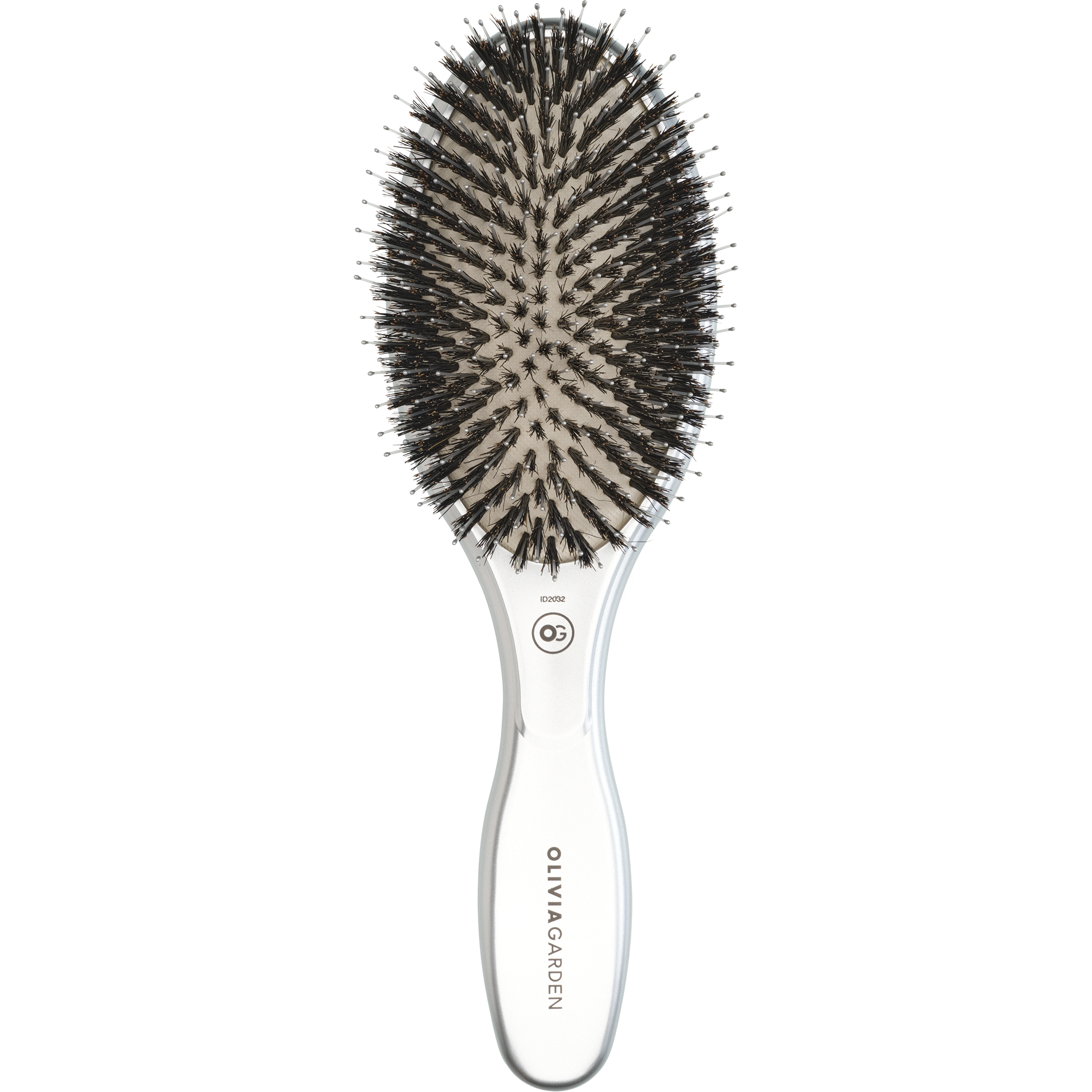 Olivia Garden Expert Care Oval Boar&Nylon Bristles Silver