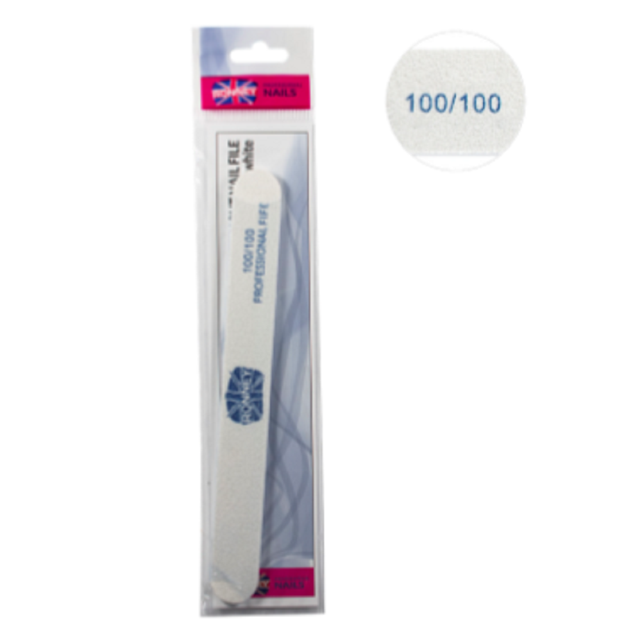 Ronney Professional Premium Nailfile Straight 100/100 White SALE