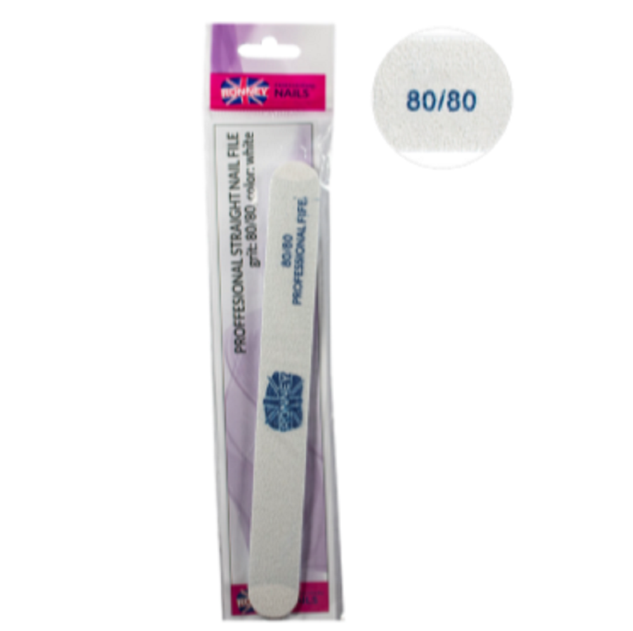 Ronney Professional Premium Nailfile Straight 80/80 White SALE